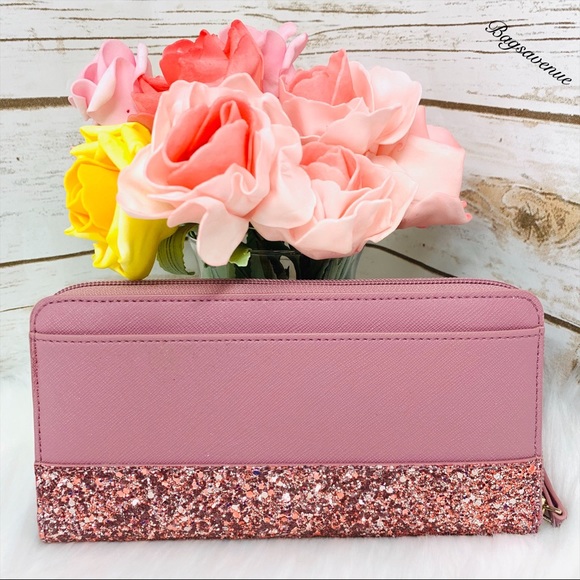 Glitter Kate spade dusty peony pink Neda wallet - Picture 4 of 6